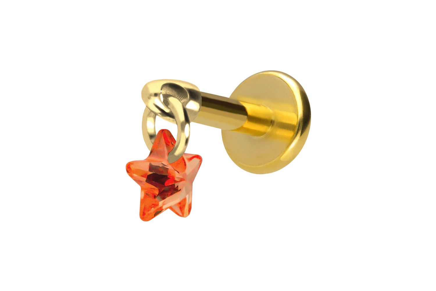 Titan Labret Piercing mit Innengewinde KRISTALLSTERN